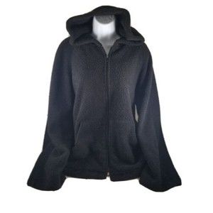 Womens Audrey & Celine Black Hoodie Jacket 100% Polyester Zipper 2 Pockets XL